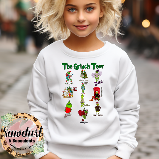 The Grinch Eras Tour Youth Graphic Crew Sweater