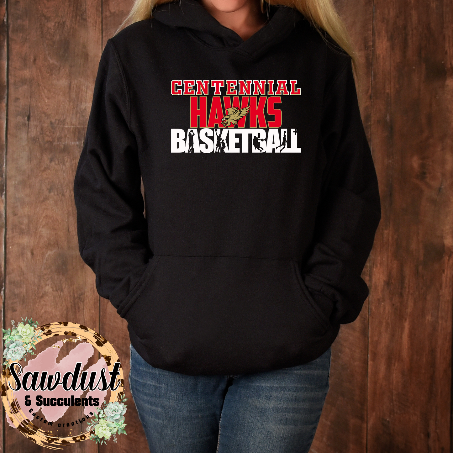 Centennial Hawk retro Basketball School Spirit Wear