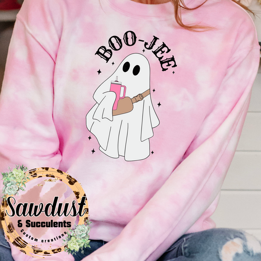 Retro BOO-JEE Horror Graphic Crew Sweater