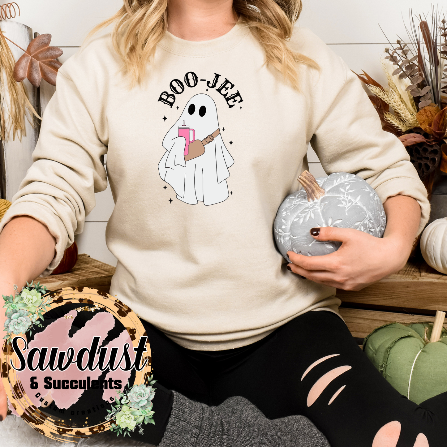 Retro BOO-JEE Horror Graphic Crew Sweater