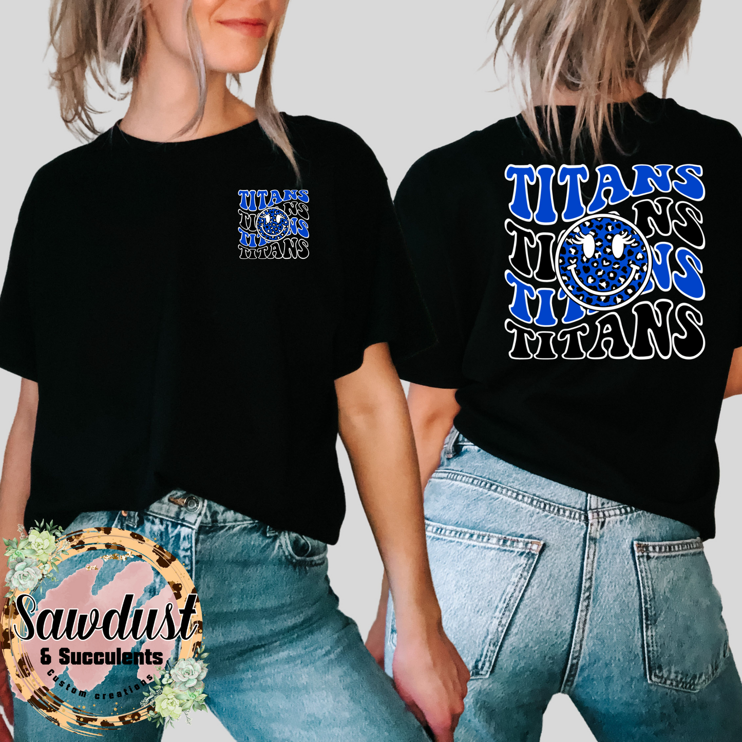 Frontier Titans Retro Smiley School Spirit Wear