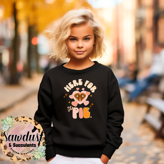 Here For The Pie Youth Graphic Crew Sweater