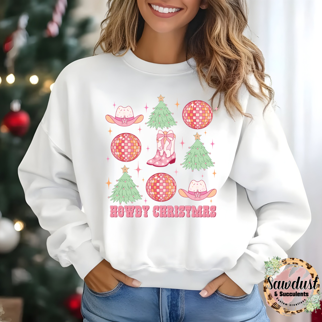 Howdy Christmas Graphic Crew Sweater