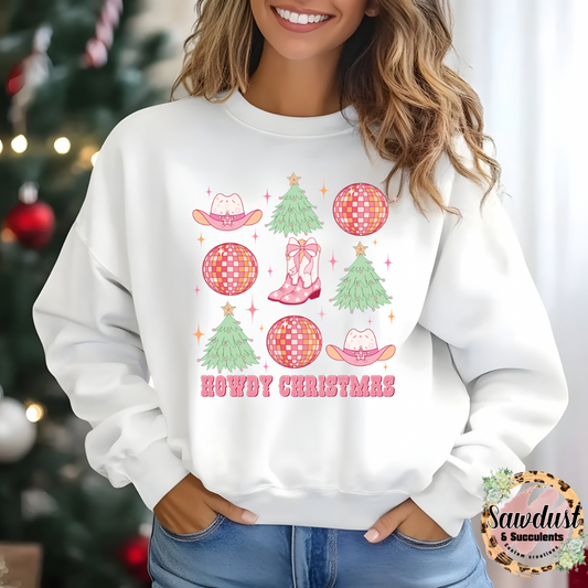 Howdy Christmas Graphic Crew Sweater