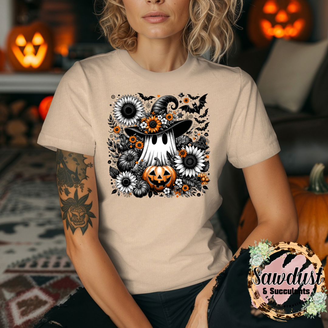 Halloween floral ghost Graphic Crew