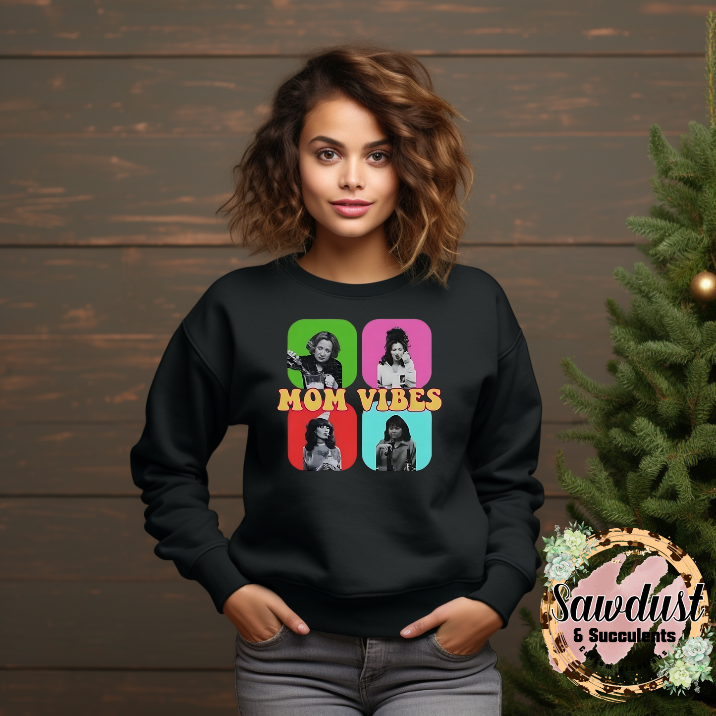 Mom Vibes Retro TV Shows Graphic Tee/Crew Sweater