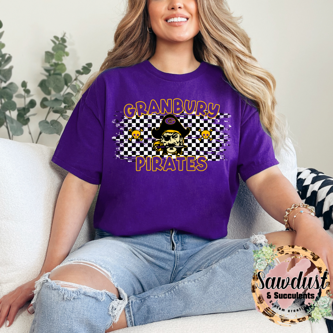 Granbury Pirates Skull Checkered Spirit Wear