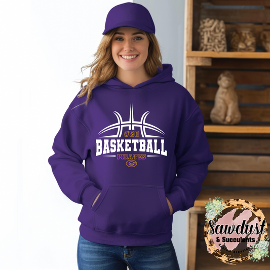 Granbury Pirates Basketball Spirit Wear (Customizable number)