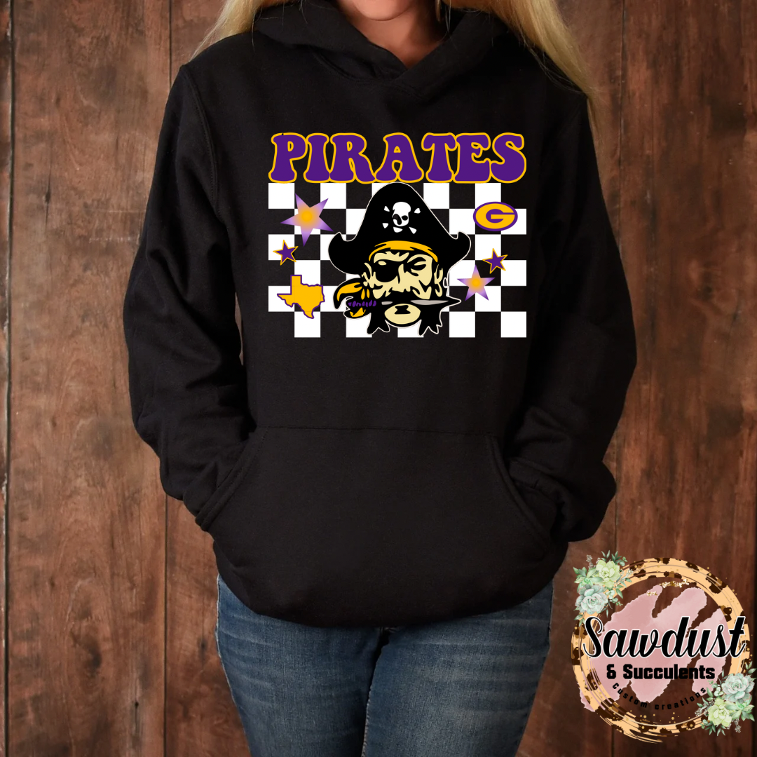 Granbury Pirates Checkered Spirit Wear