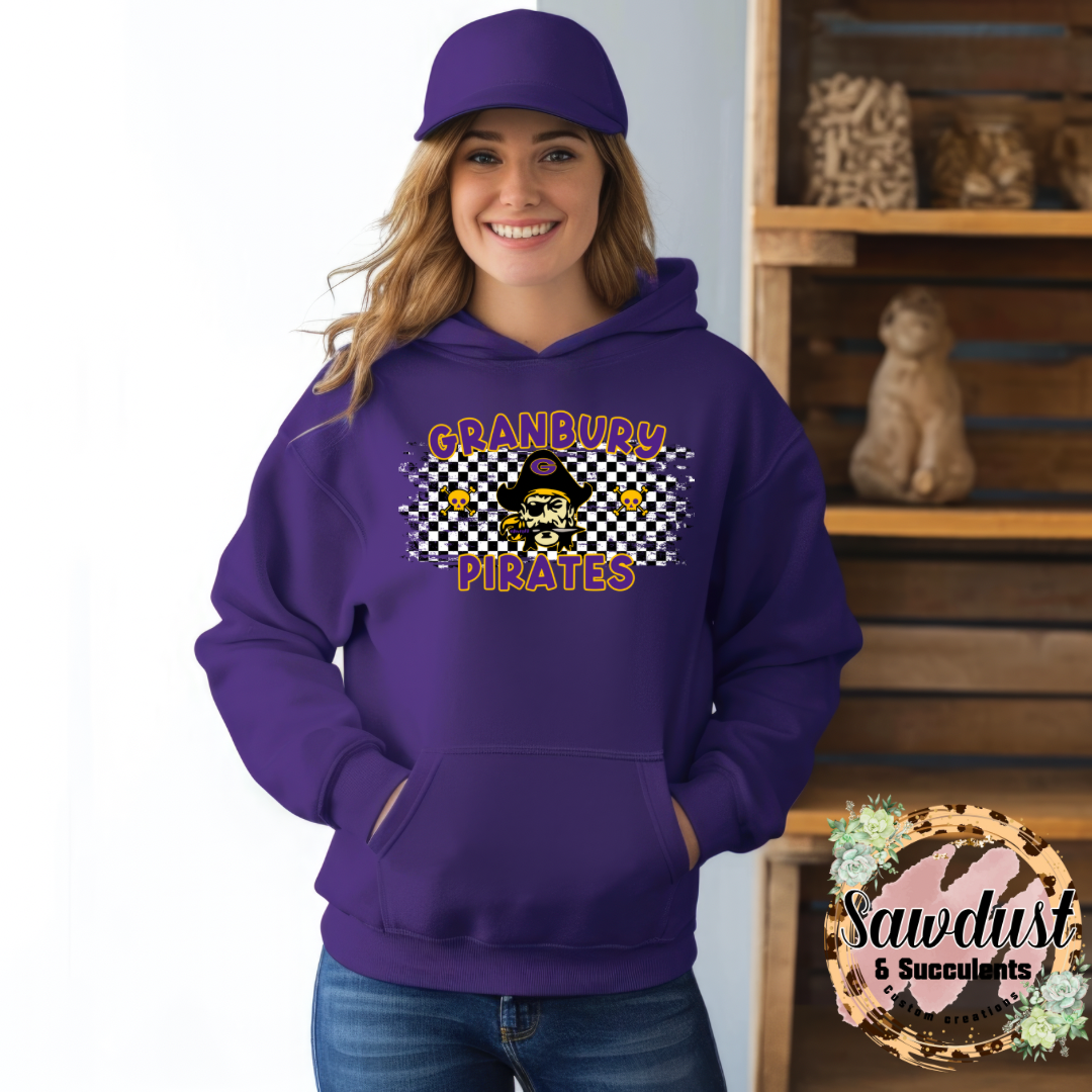 Granbury Pirates Skull Checkered Spirit Wear