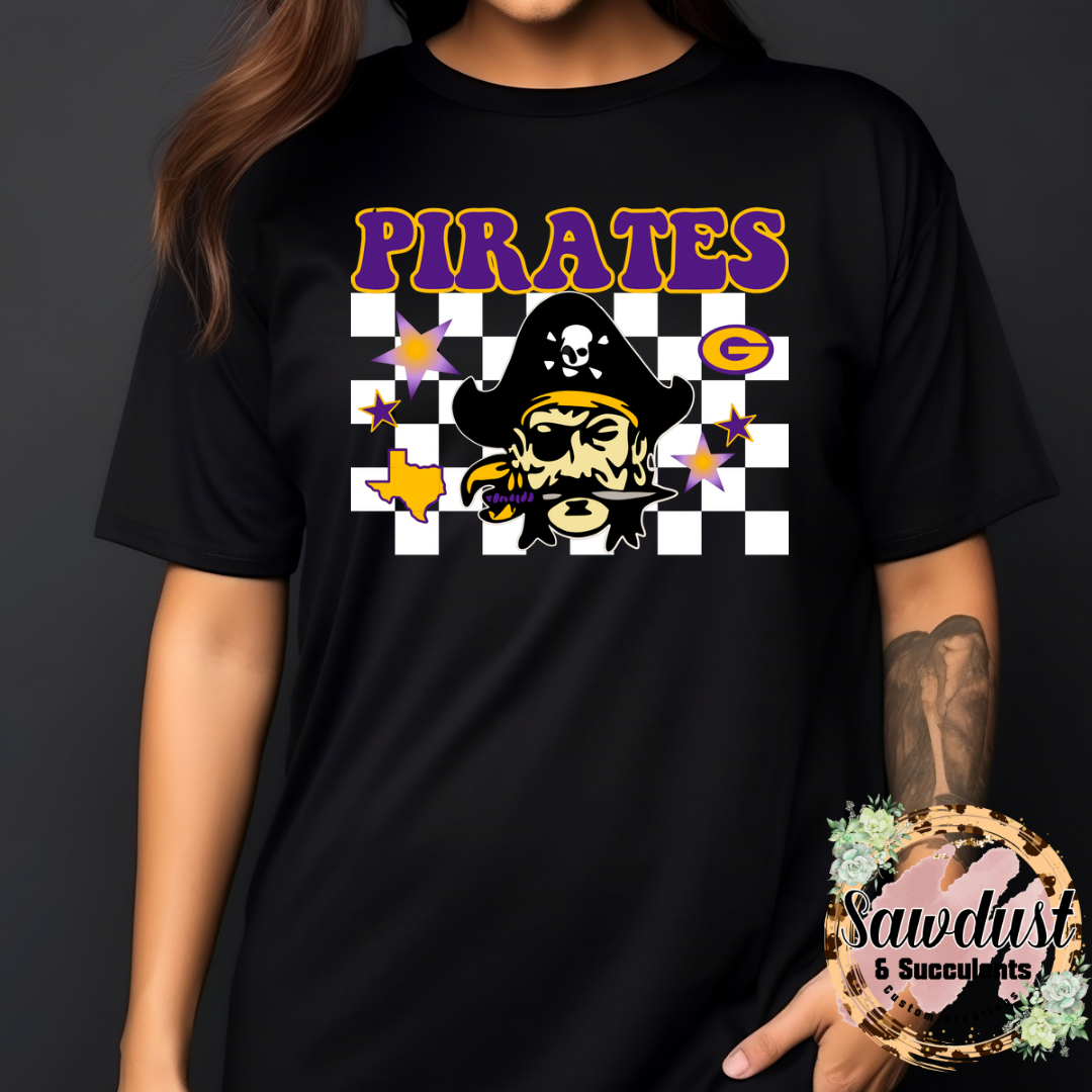 Granbury Pirates Checkered Spirit Wear