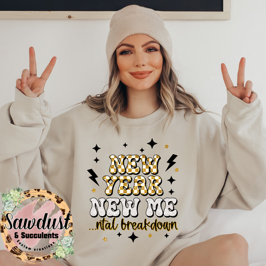 New Year..New Mental Breakdown Graphic Crew Sweater