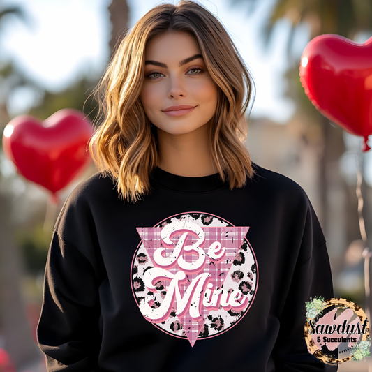 Be Mine Leopard Graphic Crew Sweater