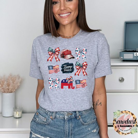 Trump Vance Coquette Bow Graphic Tee/Sweater