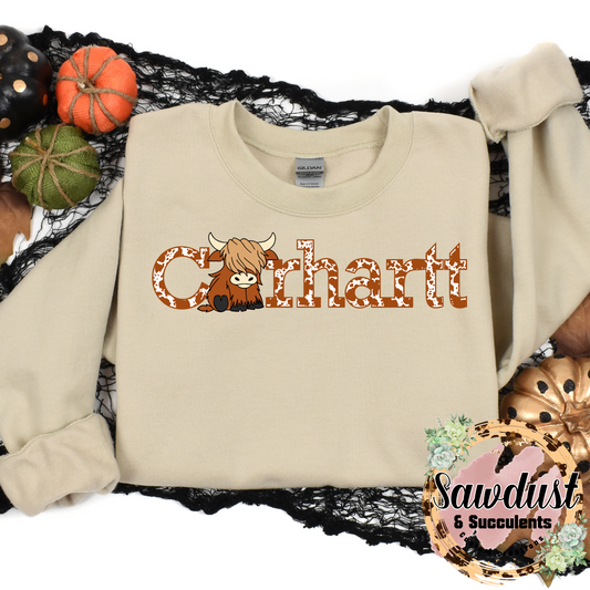 Cowhartt Graphic Sand Crew Sweater