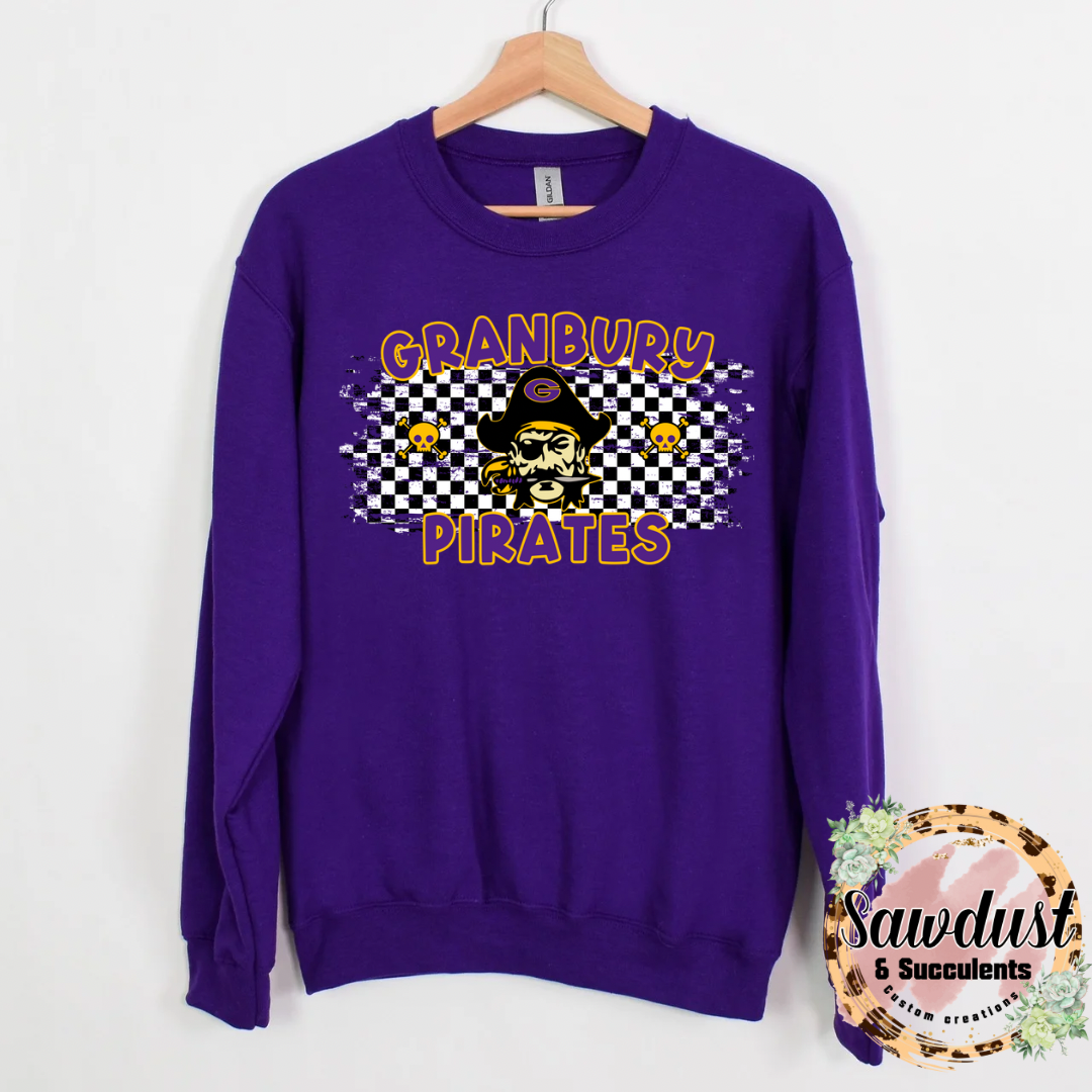 Granbury Pirates Skull Checkered Spirit Wear