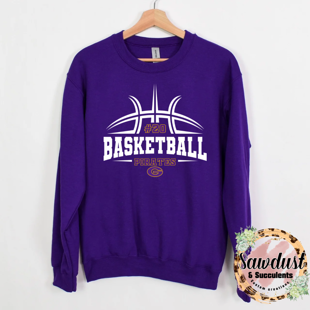 Granbury Pirates Basketball Spirit Wear (Customizable number)