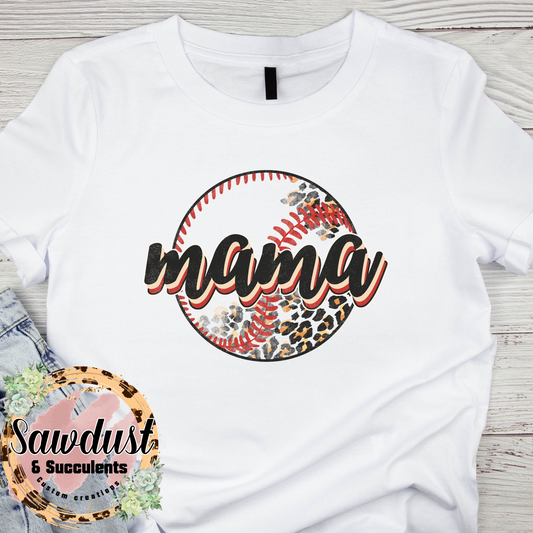 Leopard Mama Baseball Tee